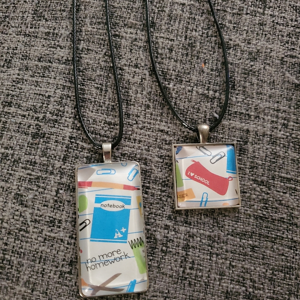 Handcrafted School Themed Necklace